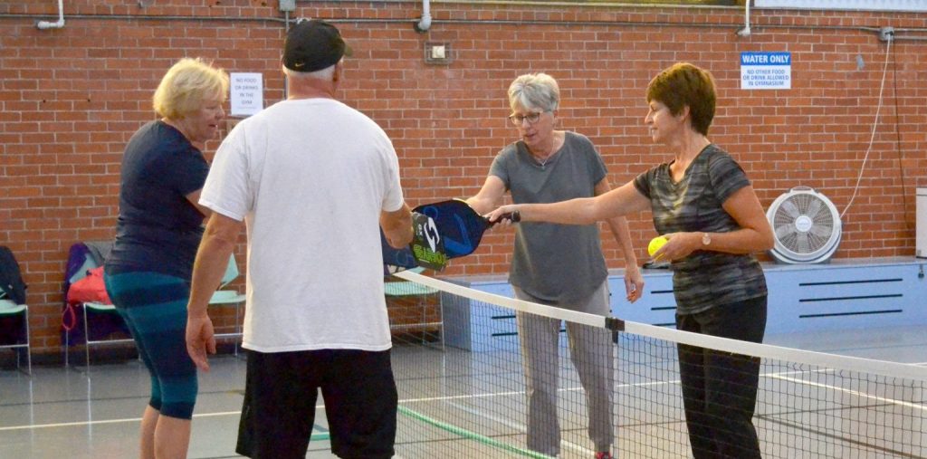 Pickleball End of game handshake
